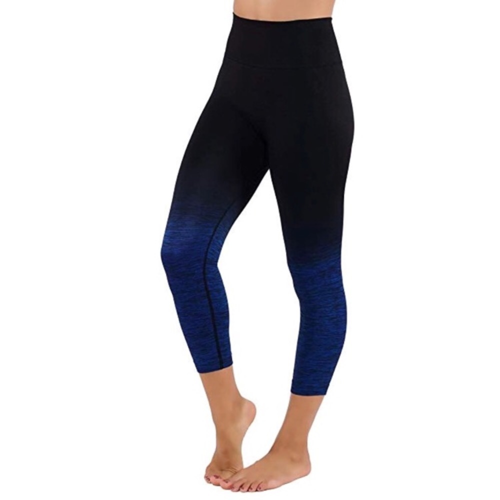 Blue and black ombré Capri leggings